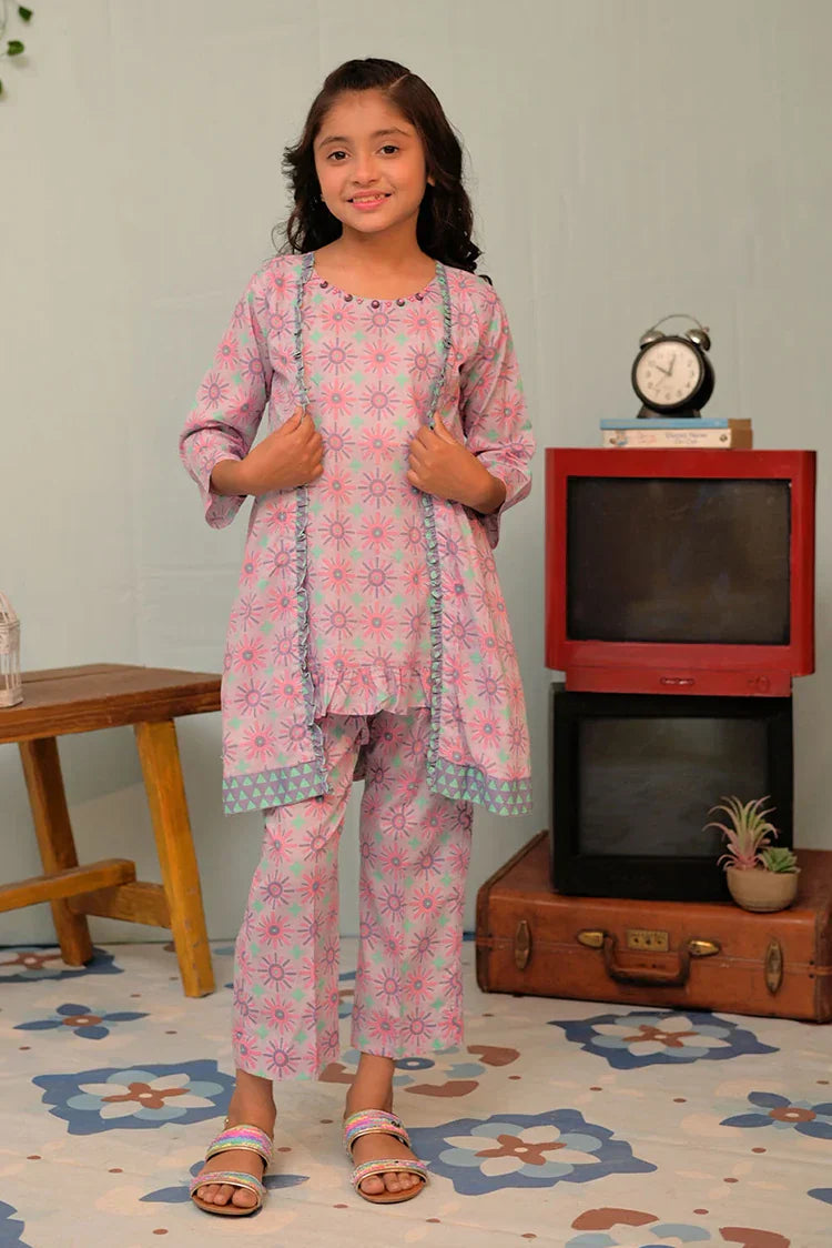 Picture of KAC-02809 | Purple & Multicolor | Casual 2 Piece Suit | Cotton Dobby Self - Available at Raja Sahib