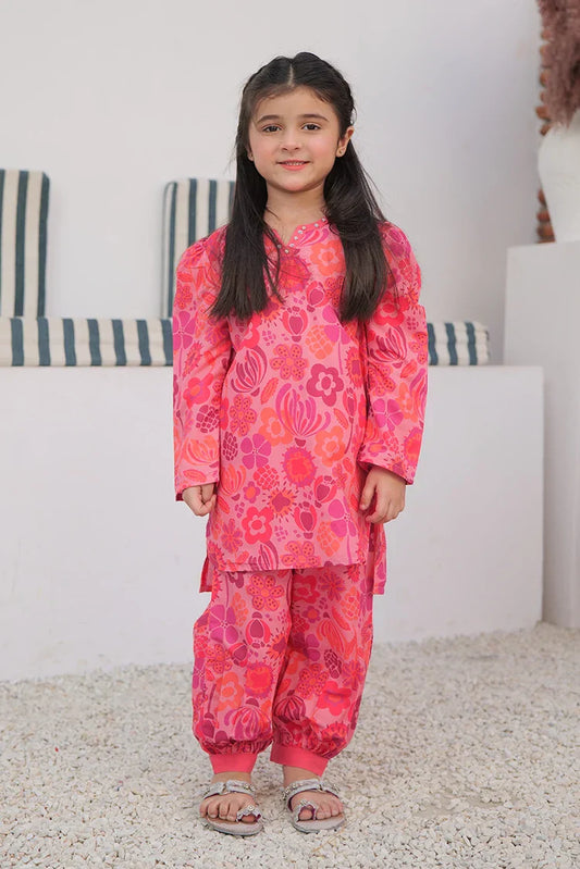 Picture of <!--aou-->KAC-02987 | T.Pink & MultiColor | Casual 2 Piece Suit | Polyester Swiss Lawn - Available at Raja Sahib
