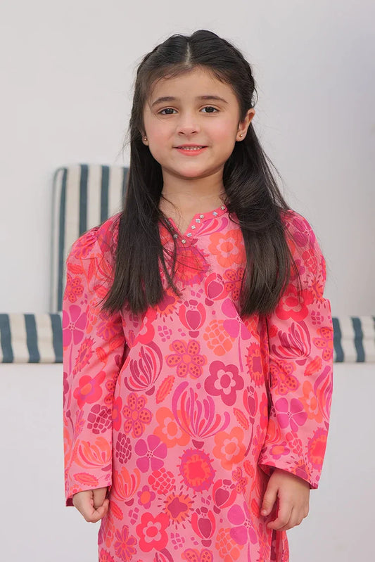 Picture of <!--aou-->KAC-02987 | T.Pink & MultiColor | Casual 2 Piece Suit | Polyester Swiss Lawn - Available at Raja Sahib