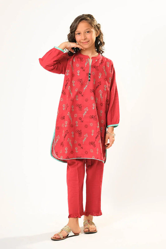 Kids winter clothes | Maroon | Casual 2 Piece Suit | Cotton Khaddar Dyed | KAC-03174