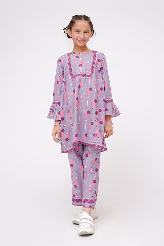 Senorita - Purple & Multicolor - Casual 2 Piece Suit - KAC-03582