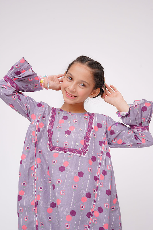 Senorita - Purple & Multicolor - Casual 2 Piece Suit - KAC-03582