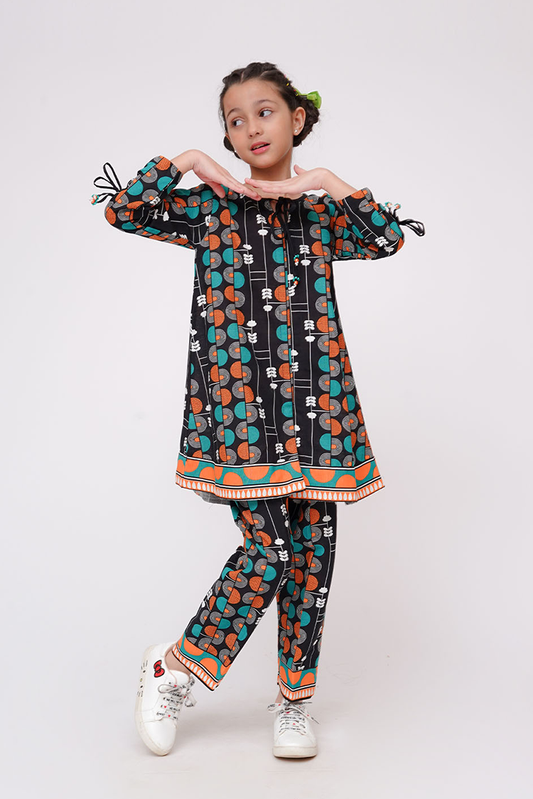Senorita - Black & Multicolor - Casual 2 Piece Suit - KAC-03585