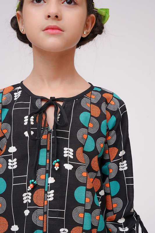 Senorita - Black & Multicolor - Casual 2 Piece Suit - KAC-03585