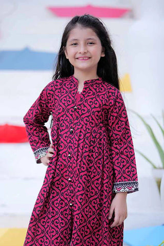 Picture of KAD-02471 | Shocking Pink & Black | Casual 3 Piece Suit | Khaddar Printed - Available at Raja Sahib