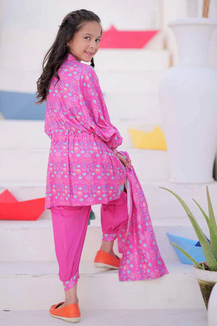 Picture of KAD-02498 | Purple & Multicolor | Casual 3 Piece Suit | Marina Fabric Printed - Available at Raja Sahib