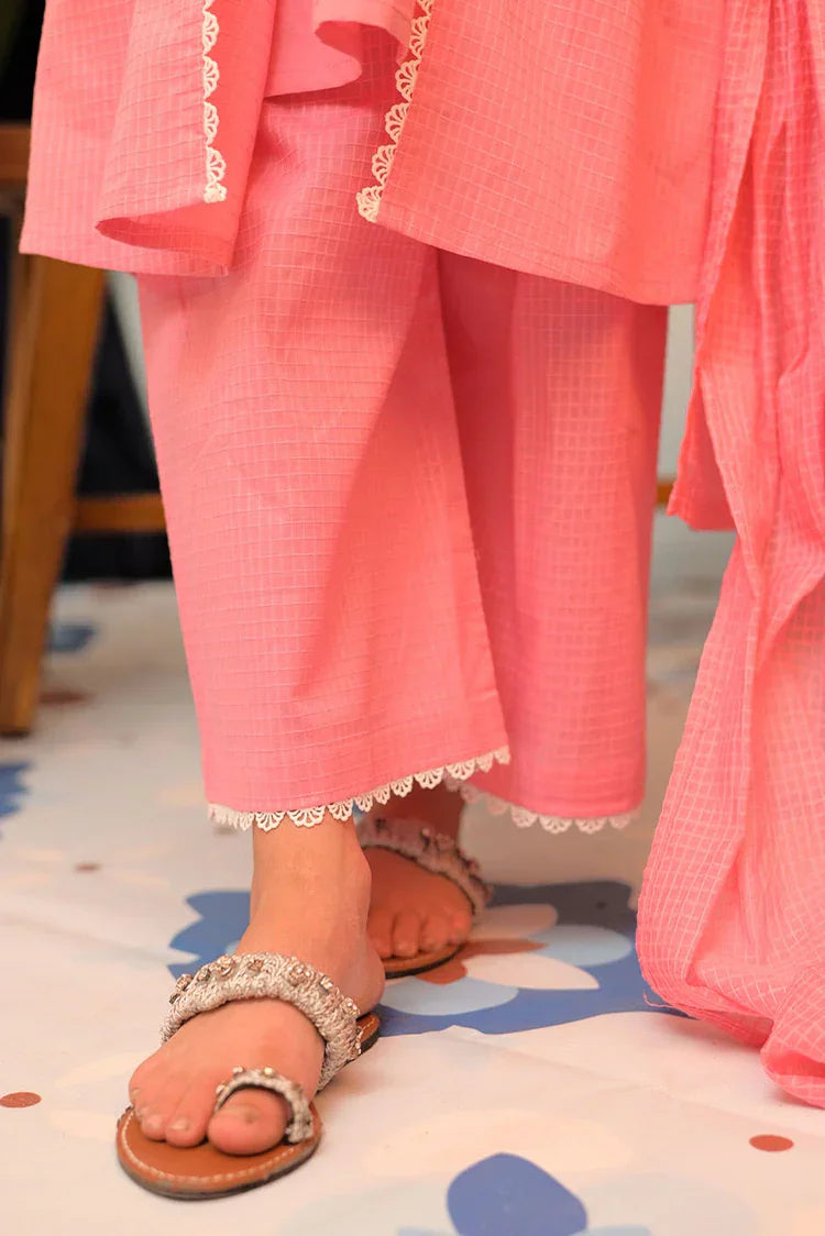 Picture of <!--axc-->KAD-02880| Pink | Casual 3 Piece Suit | Cotton Self Dobby - Available at Raja Sahib