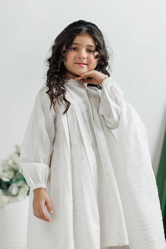 KAD-03112 | White & Silver | Casual 3 Piece Suit | Cotton Plain