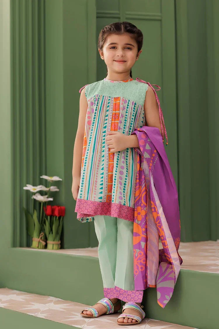 Picture of <!--ajt-->KAD-03124 | Sea Green & Multicolor | Casual 3 Piece Suit | Cotton Lawn Printed - Available at Raja Sahib