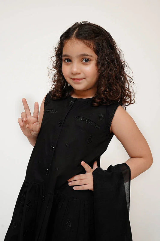 Senorita - Kids Casual Dress - Black - Casual 3 Piece Suit - KAD-03427