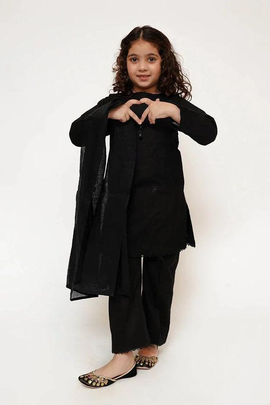 Senorita - Kids Casual Dress - Black - Casual 3 Piece Suit - KAD-03428