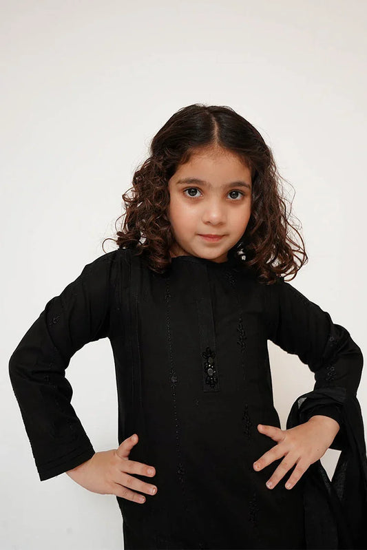 Senorita - Kids Casual Dress - Black - Casual 3 Piece Suit - KAD-03428