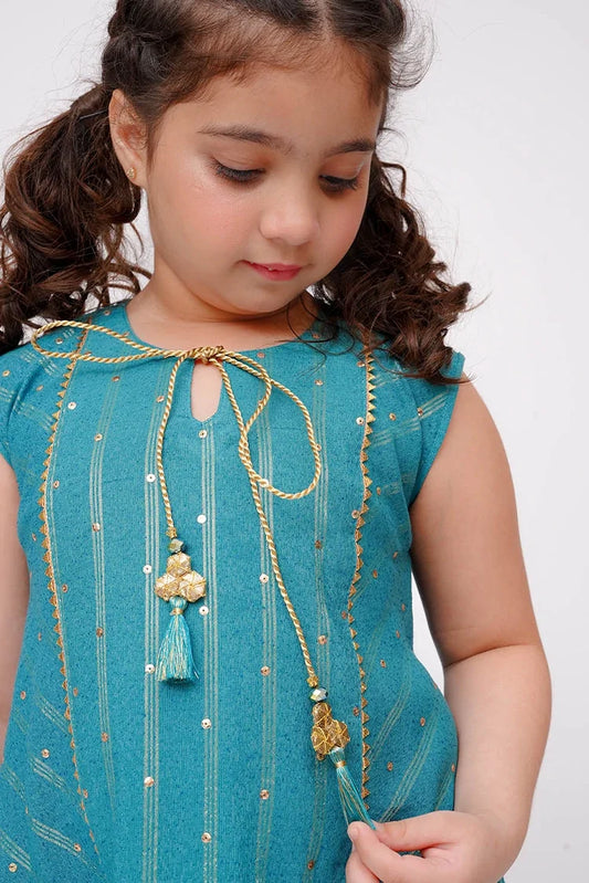 Senorita - Turquoise Green & Gold - Casual 3 Piece Suit - KAD-03660