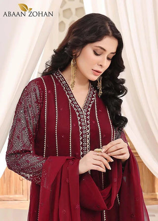 Picture of Abaan Zohan - Kashish Collection - Maroon - Available at Raja Sahib