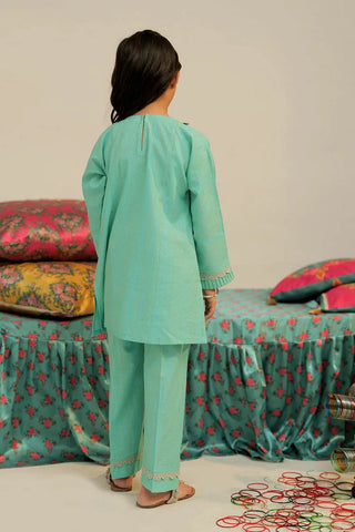 Picture of KBC-02618 | Sea Green & Multicolor | Casual 3 Piece Suit | Cotton Dobby Jacquard - by Raja Sahib Kids