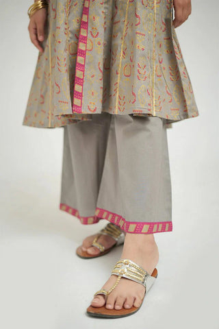 Picture of KBD-02695 | Grey & Multicolor | Casual Plus 3 Piece Suit | Cotton Gold Print Lawn - by Raja Sahib Kids