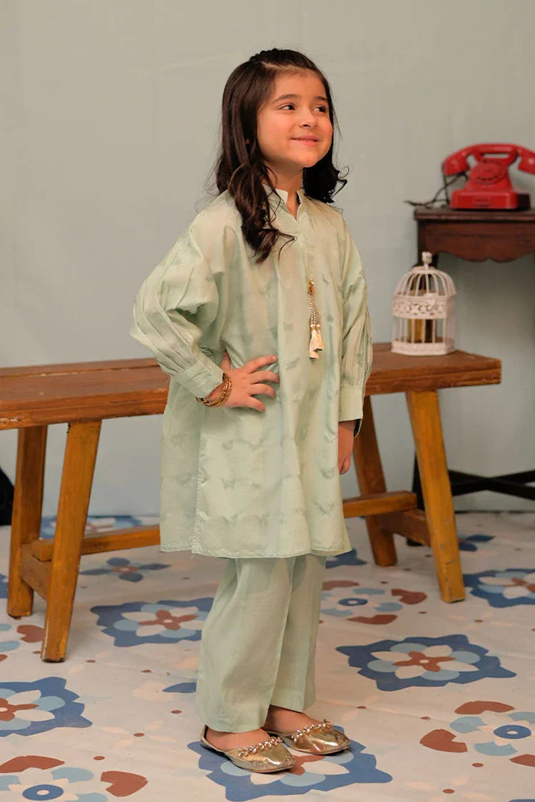 Picture of KBC-02840 | Sea Green | Casual Plus 3 Piece Suit | Viscose Jacquard - Available at Raja Sahib