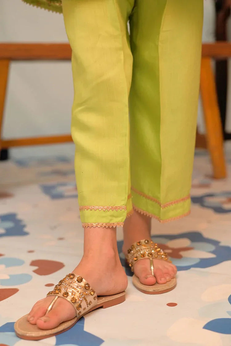 Picture of <!--awy-->KBD-02916 | Parrot Green & Multicolor | Casual Plus 3 Piece Suit | Viscose Filament Jacquard - Available at Raja Sahib