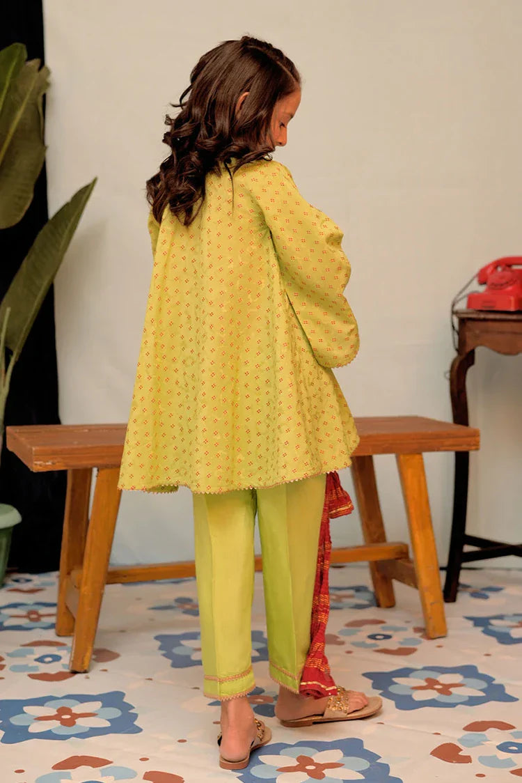 Picture of <!--awy-->KBD-02916 | Parrot Green & Multicolor | Casual Plus 3 Piece Suit | Viscose Filament Jacquard - Available at Raja Sahib