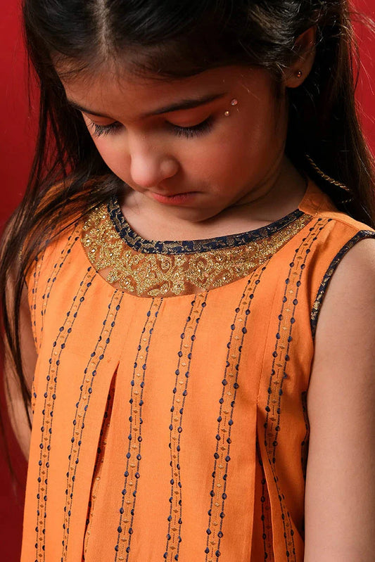 Senorita - Fawn & Multicolor - Casual Plus 3 Piece Suit - Cotton Dobby - KBD-03379