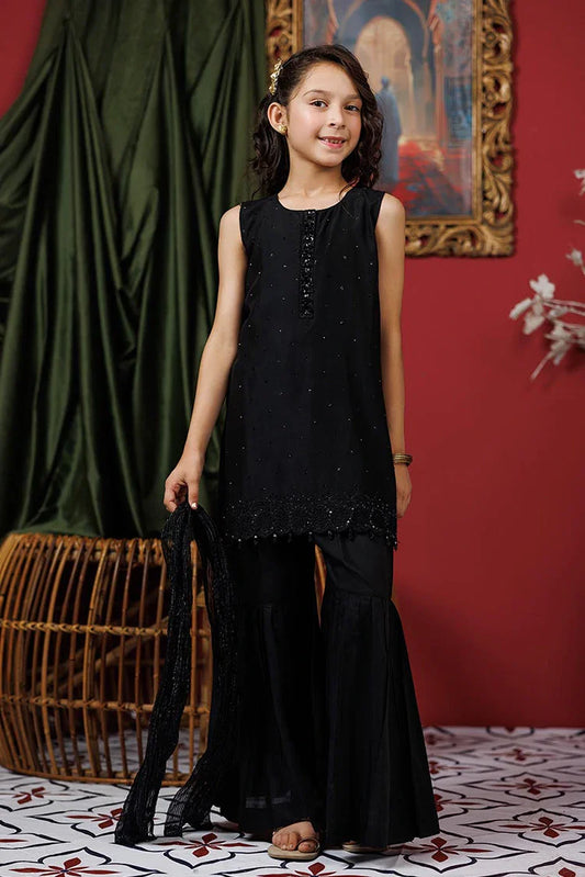 KDD-03052 | Black | Formal 3 Piece Suit | Viscose Raw-Silk