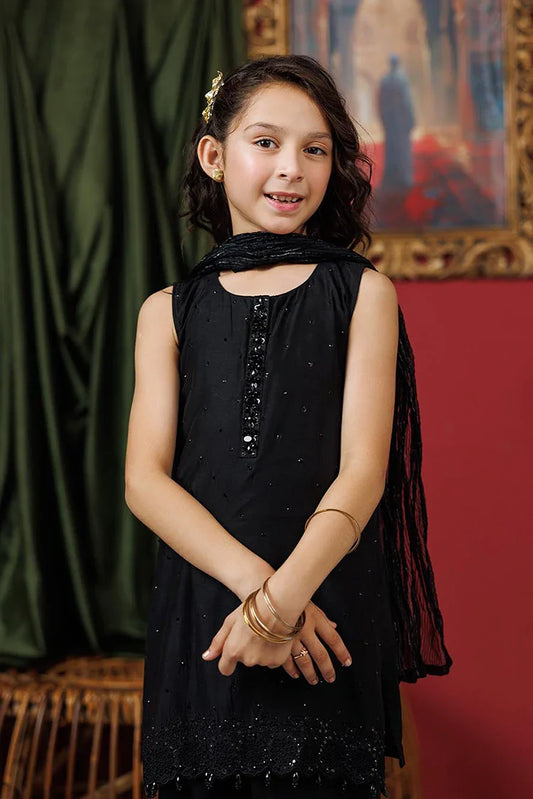 KDD-03052 | Black | Formal 3 Piece Suit | Viscose Raw-Silk