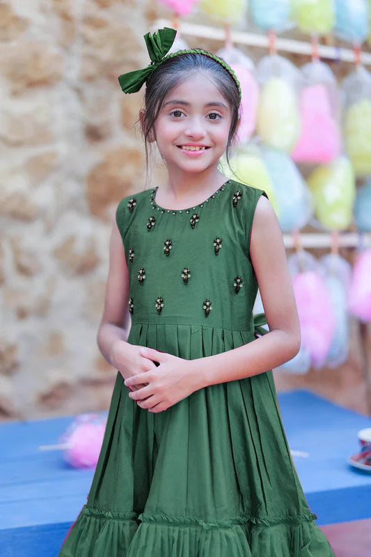 KDD-03096 | Bottle Green | Formal 3 Piece Suit | Viscose Chambray Katan