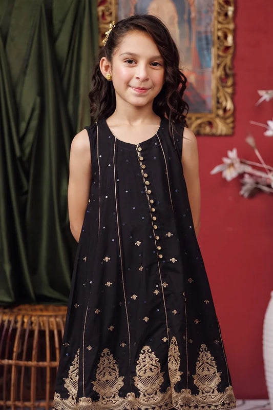 Senorita - Kids formal clothes - Black & Gold - Formal 3 Piece Suit - KDD-03157