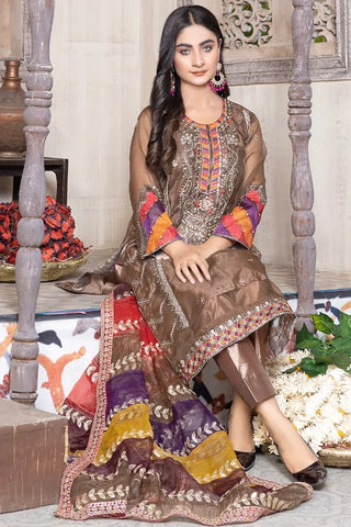 Picture of Ketifa - Formals Unstitched Collection - Rich Caramel - Available at Raja Sahib