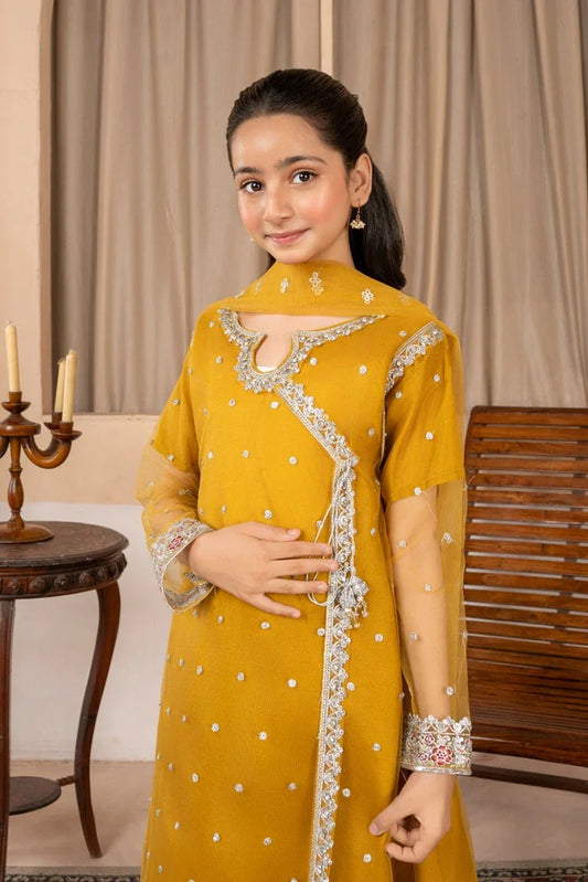 Khayat - Mustard Angrakha - 3 Piece