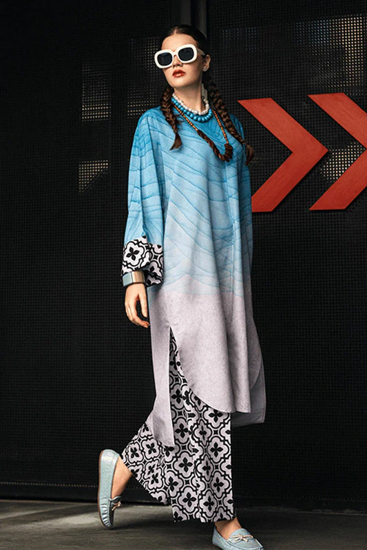 Kaanthaa - 2 Piece - Stitched - Aqua Terra