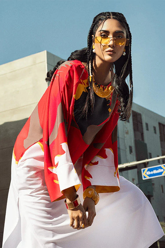 Kaanthaa - 1 Piece - Stitched - Floral Flame