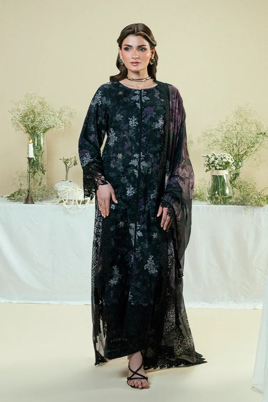 Kaanthaa - Kunep - Lawn Unstitched - 3 Piece - 002 - Black