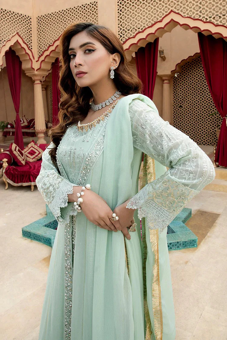 Picture of Manahils - Jal Pari RTW Collection - Kurti-B-005-Aqua - Available at Raja Sahib