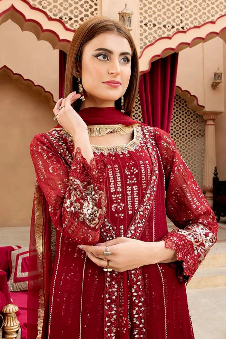 Picture of Manahils - Jal Pari RTW Collection - Kurti-B-005-Mehroon - Available at Raja Sahib