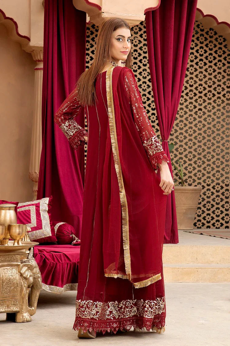 Picture of Manahils - Jal Pari RTW Collection - Kurti-B-005-Mehroon - Available at Raja Sahib