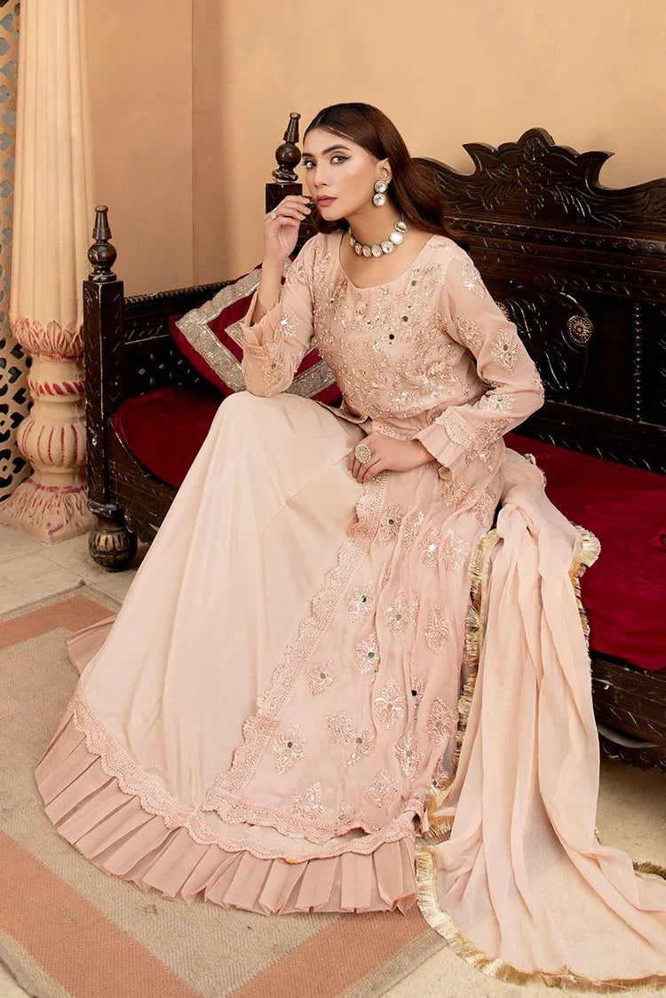 Picture of Manahils - Jal Pari RTW Collection - Kurti-B-006-Peach - Available at Raja Sahib