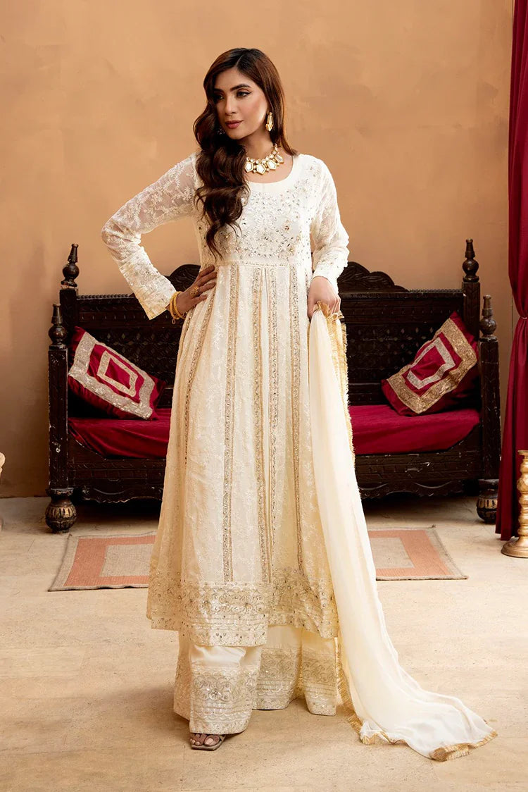 Picture of Manahils - Jal Pari RTW Collection - Kurti-B-007-Off White - Available at Raja Sahib