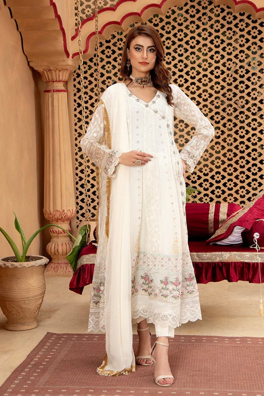 Picture of Manahils - Jal Pari RTW Collection - Angrakha-B-008-Off White - Available at Raja Sahib