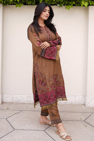 Picture of Embroidered Dull Raw Silk Suit L0955 - 2 Piece - Available at Raja Sahib