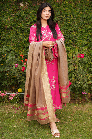 Picture of Embroidered Raw Silk Suit L0957 - 3 Piece - Available at Raja Sahib