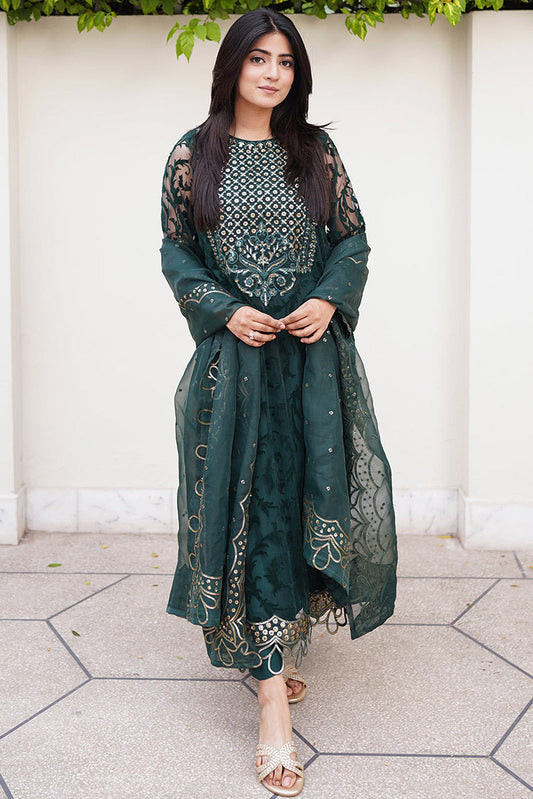 Embroidered Brosha Net Suit L1145 - 3 Piece