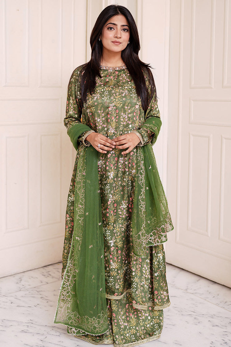 Picture of Embroidered Shamooz Silk Suit L1155 - 3 Piece - Available at Raja Sahib