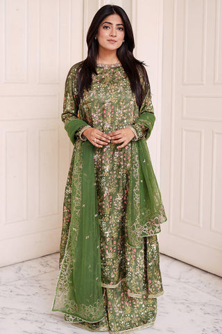 Picture of Embroidered Shamooz Silk Suit L1155 - 3 Piece - Available at Raja Sahib