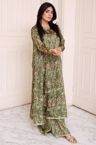 Picture of Embroidered Shamooz Silk Suit L1155 - 3 Piece - Available at Raja Sahib