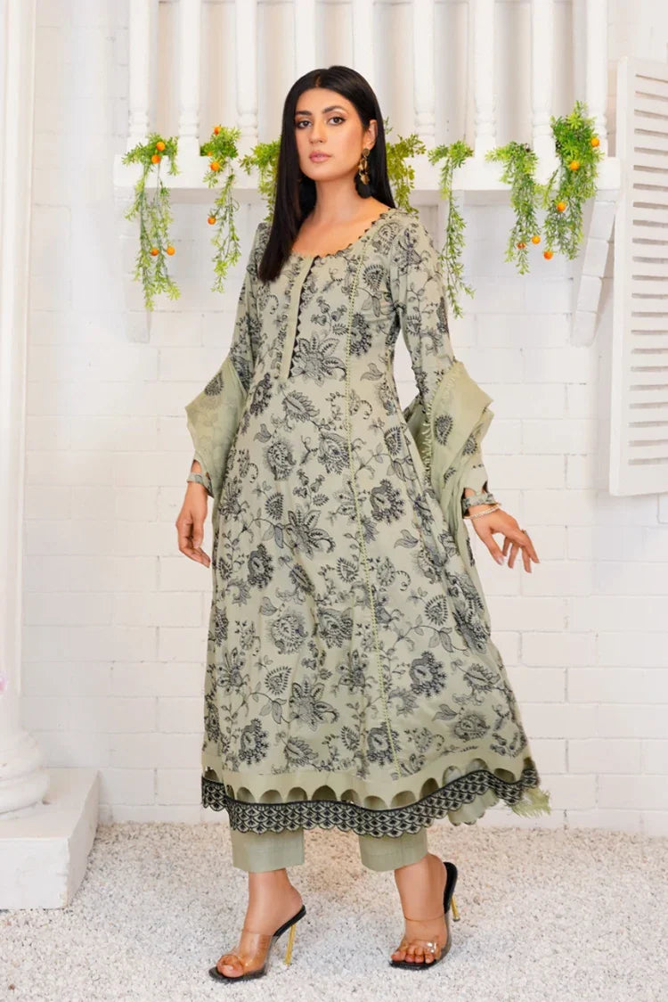 Picture of <!--kv-->Threads & Weaves - 3 Pc Embroidered Lawn Suit - L23102 - Available at Raja Sahib