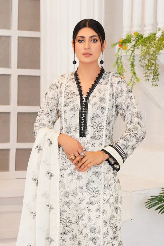 Picture of <!--ks-->Threads & Weaves - 3 Pc Embroidered Lawn Suit - L23108 - Available at Raja Sahib