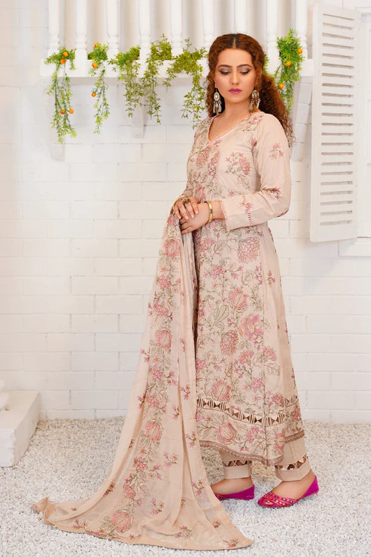 Picture of <!--kq-->Threads & Weaves - 3 Pc Embroidered Lawn Suit - L23110 - Available at Raja Sahib