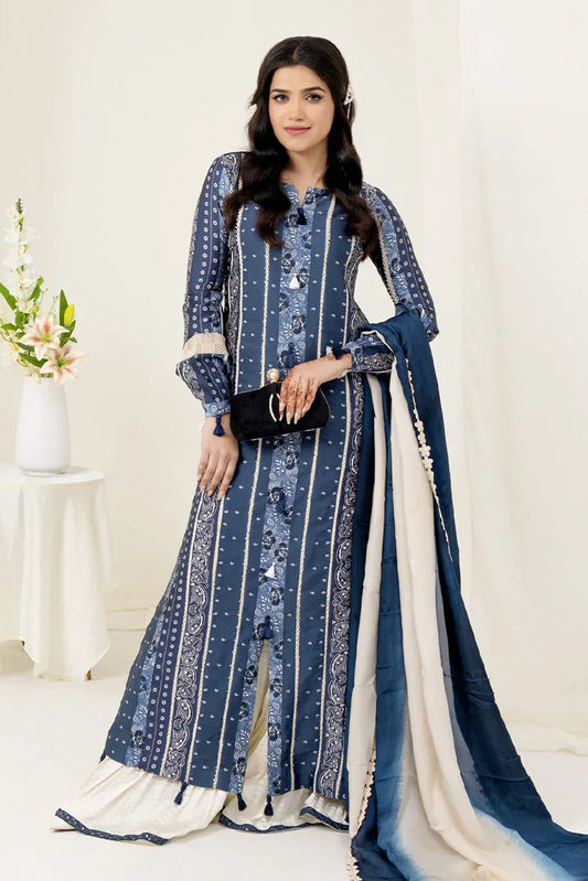 Picture of Zaib un Nisa - Lavender Luxe Pret - Bluebell - Available at Raja Sahib