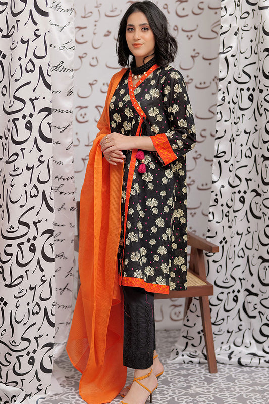 Senorita - LAB-02161 | Black & Multicolor | Casual 2 Piece Suit  | Cotton Lawn Print